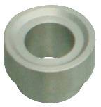 Ein metallischer zylindrischer Abstandshalter mit zentralem Loch, verwendet für mechanische oder strukturelle Unterstützung in Baugruppen.