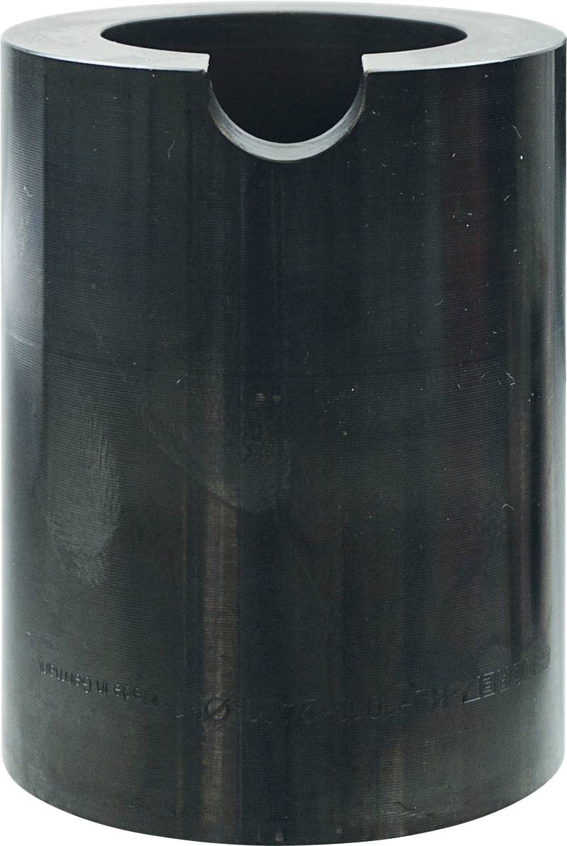 Reihe zylindrischer Metallkomponenten verschiedener Größen, angeordnet in fünf vertikalen Säulen, zeigt Variation in Durchmesser und Höhe.