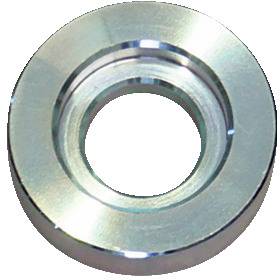 Eine glänzende, metallische Scheibe mit einem kreisförmigen Loch in der Mitte, die in der Mechanik oder im Bauwesen häufig verwendet wird, um Last gleichmäßig zu verteilen.