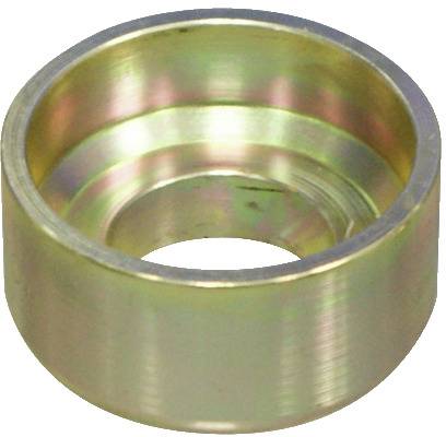 Ein metallischer zylindrischer Ring, wahrscheinlich aus Messing oder Bronze gefertigt, mit einer glänzenden Oberfläche, die Licht reflektiert. Der Ring hat eine hohle Mitte.