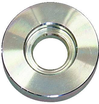 Eine glänzende, kreisförmige Edelstahlunterlegscheibe mit einem zentralen Loch, die hauptsächlich in mechanischen Baugruppen zur Lastverteilung verwendet wird.