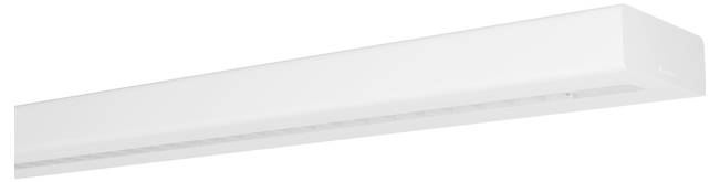 Eine rechteckige, weiße LED-Leuchte für die Deckeninstallation, geeignet für moderne Innenräume.