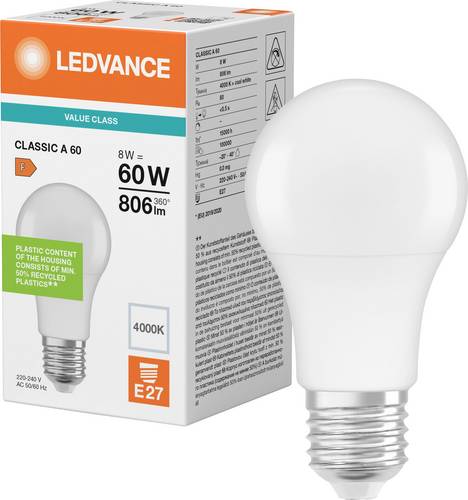 OSRAM HOMELIGHTING 4099854049149 LED EEK F (A - G) E27 8 W Kaltweiß (Ø x H) 59.00 mm x 59.00 mm 1 S