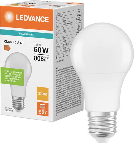 OSRAM HOMELIGHTING 4099854049088 LED EEK F (A - G) E27 8 W Warmweiß (Ø x H) 59.00 mm x 59.00 mm 1 S