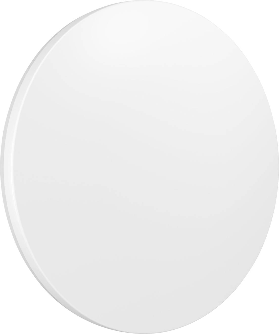 Ein leeres weißes kreisförmiges Objekt mit einer glatten Oberfläche, möglicherweise ein Teller oder eine Scheibe, zentriert vor einem einfachen Hintergrund.