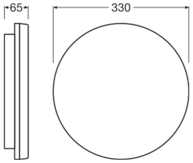LEDVANCE 4099854292378 SURFACE FLAT ROUND RD 330 P 19W ML 83040 Deckenleuchte, LED-Deckenleuchte, LED-Wandleuchte, Wandleuchte 19 W Weiß