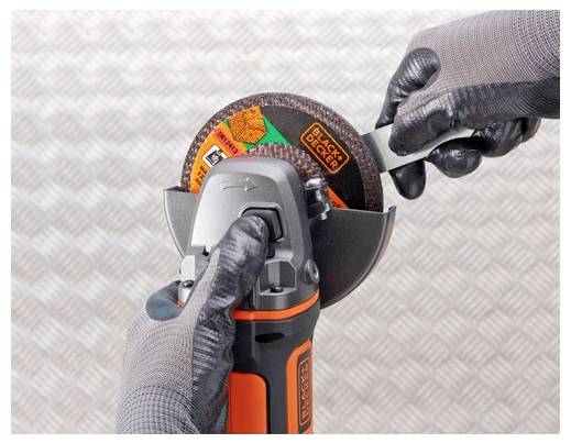 Black & Decker BCG720N-XJ Akku-Winkelschleifer 125mm ohne Akku, ohne Ladegerät, mit Zubehör 18V