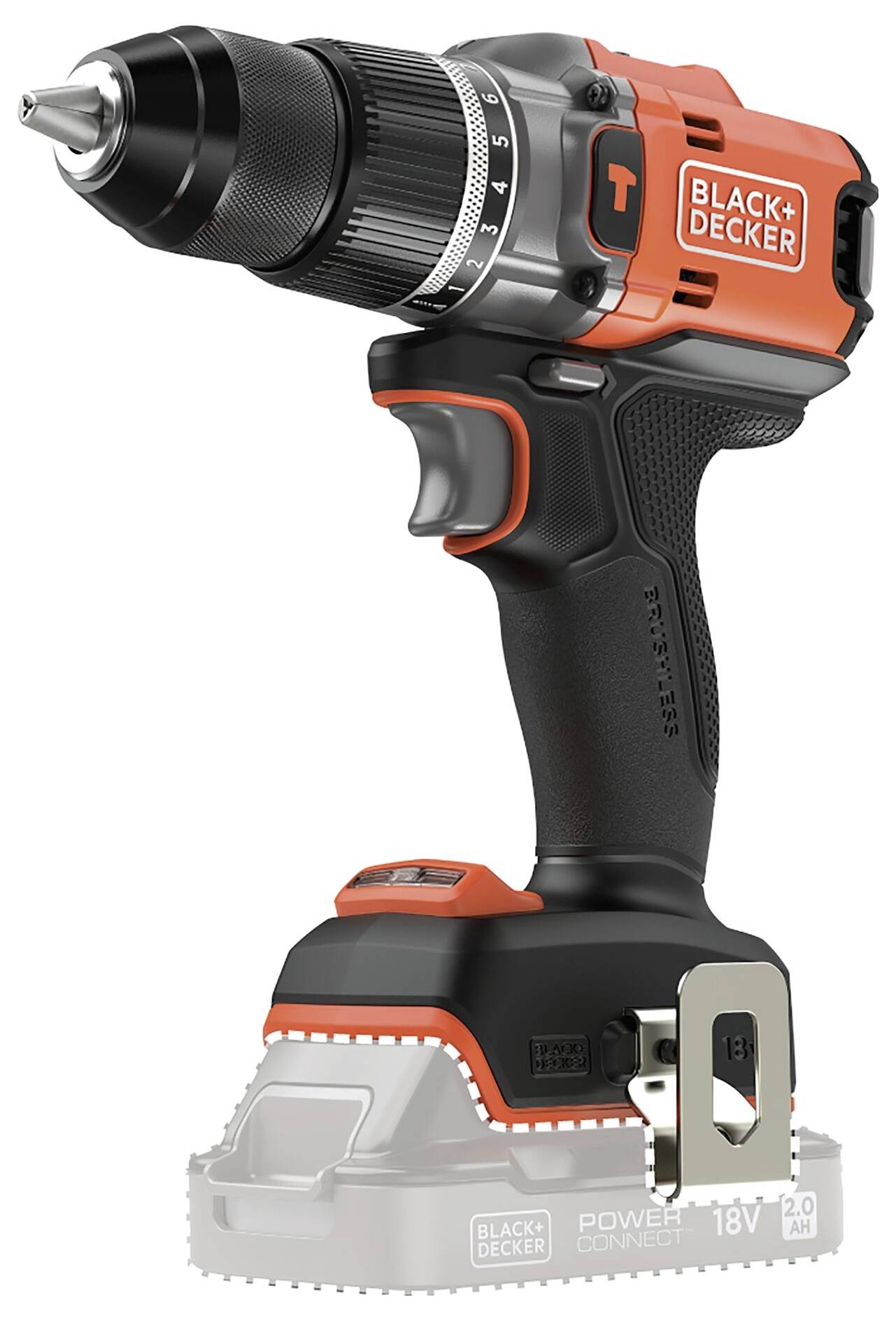 Black & Decker 2-Gang-Akku-Schlagbohrschrauber bürstenlos, ohne Akku, ohne Ladegerät, mit Zubehör