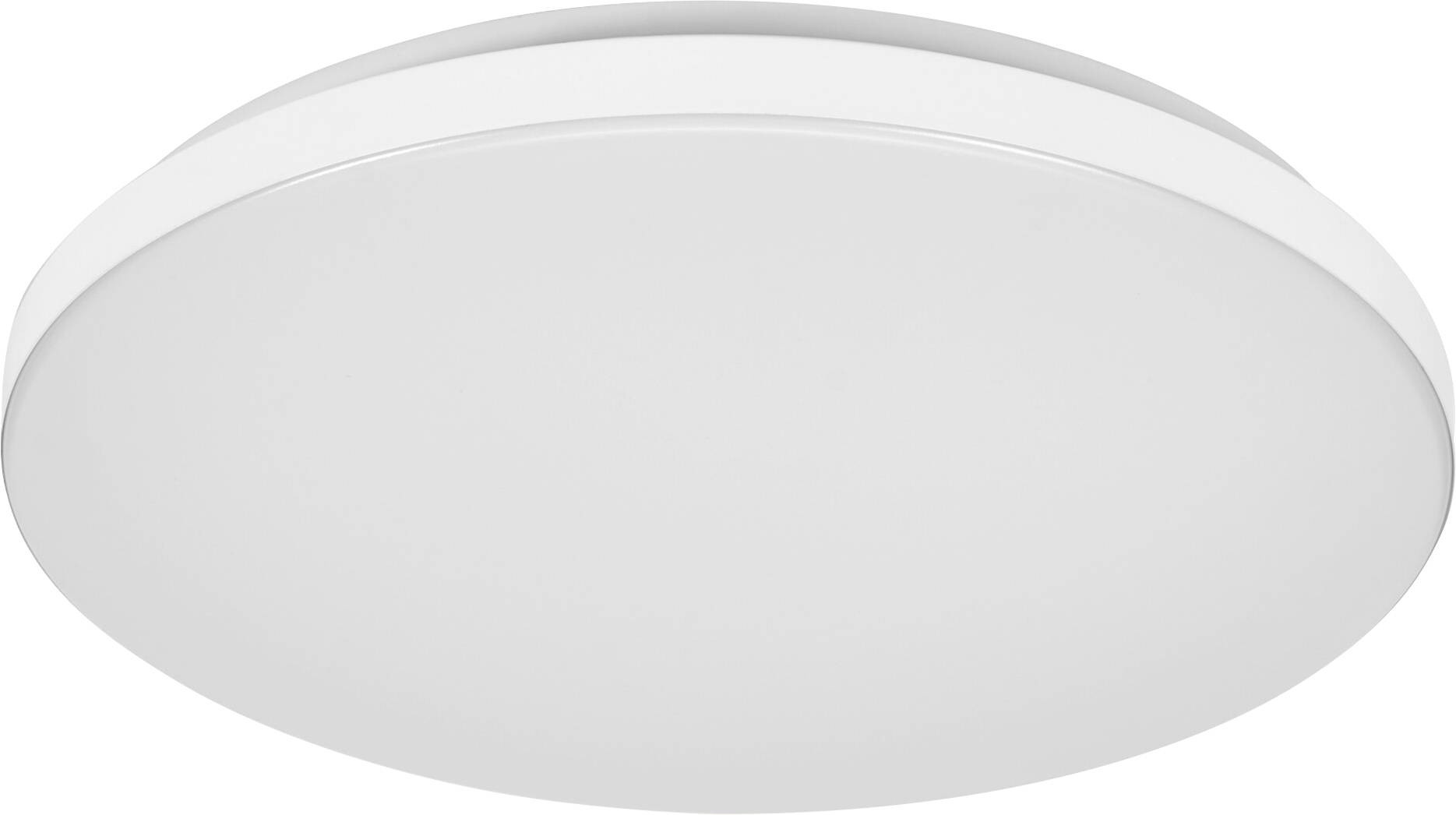 Weiße runde LED-Deckenleuchte, minimalistisches Design, geeignet für moderne Innenräume.