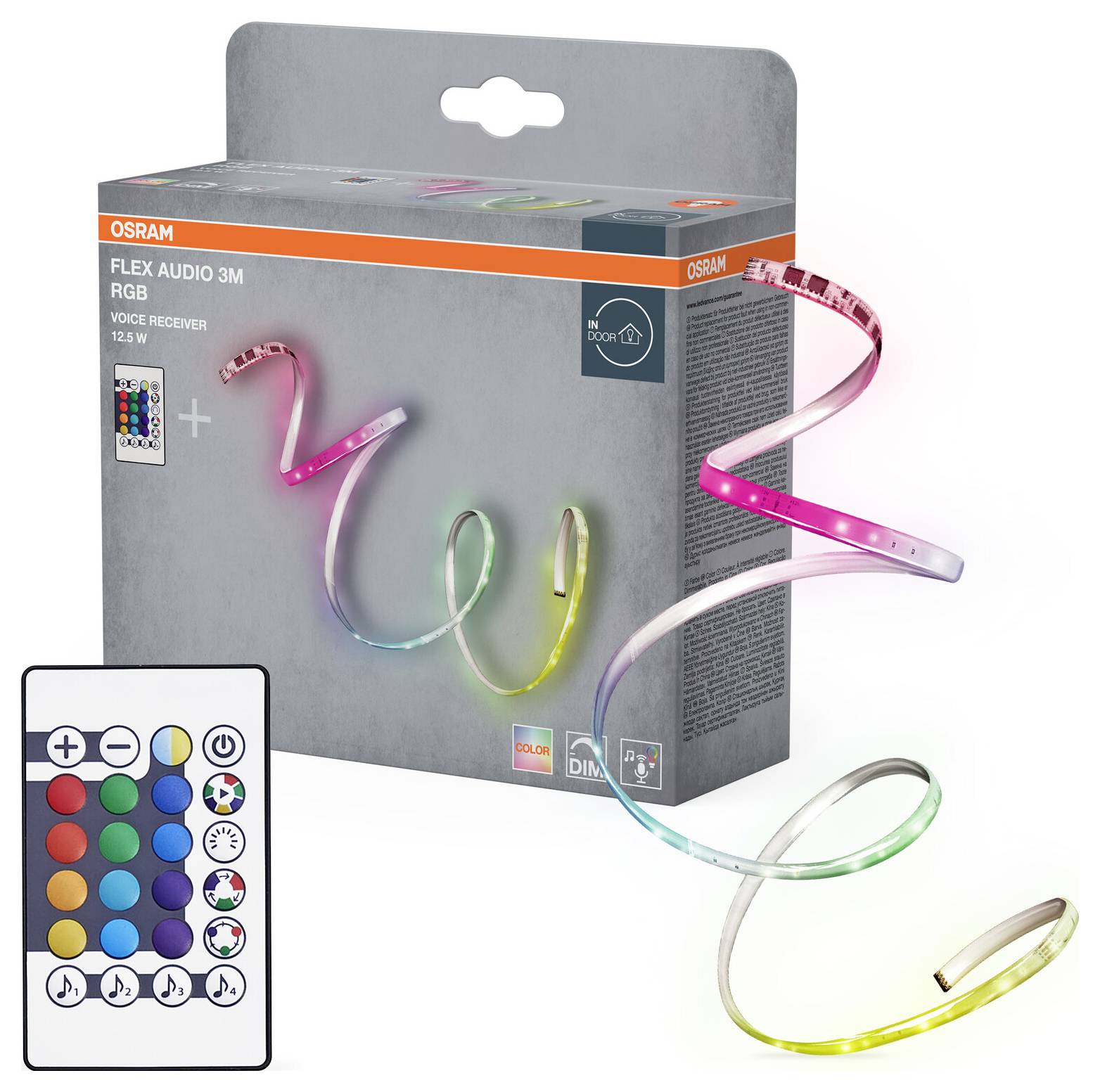 Ein Smartphone, das ein Konzertvideo anzeigt, wird von einem weißen Ständer neben einem kleinen weißen tragbaren Ventilator gehalten.