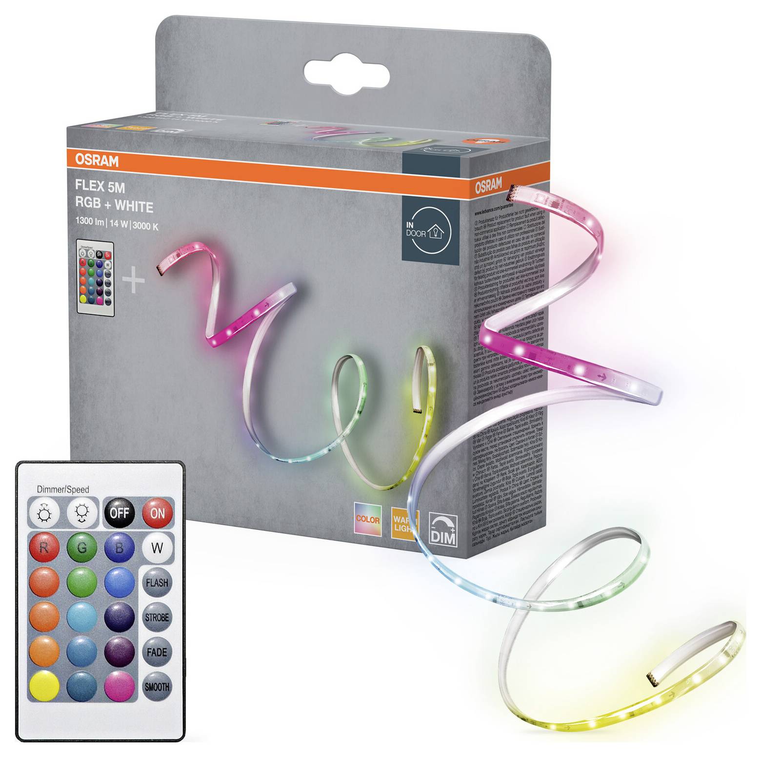 OSRAM HOMELIGHTING 4099854448577 LED-Streifen 230V Rot, Grün, Blau, Warmweiß 1St.