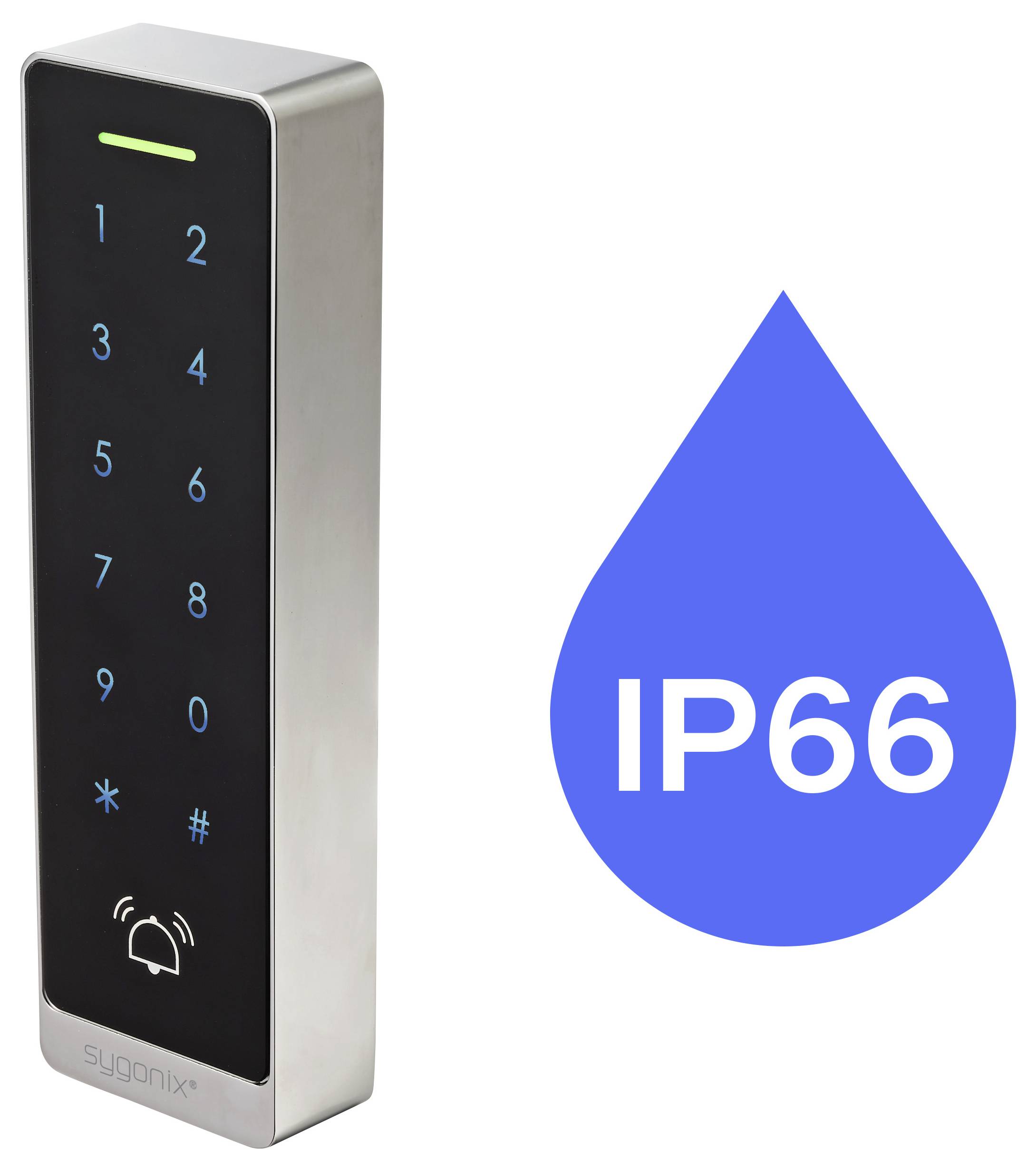 Sygonix SY-7372600 Code-Tastatur mit RFID Aufputz 12 V/DC, 18 V/DC IP66 mit beleuchteter Tastatur, mit Touchscreen
