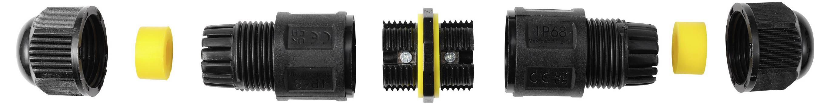 TRU COMPONENTS Kabelverbinder IP68 wasserdicht, Schraubkontakt 5 polig, 0,5 - 2,5 mm² TC-14745224 Schwarz TRU COMPONENTS Inhalt: 1 St.
