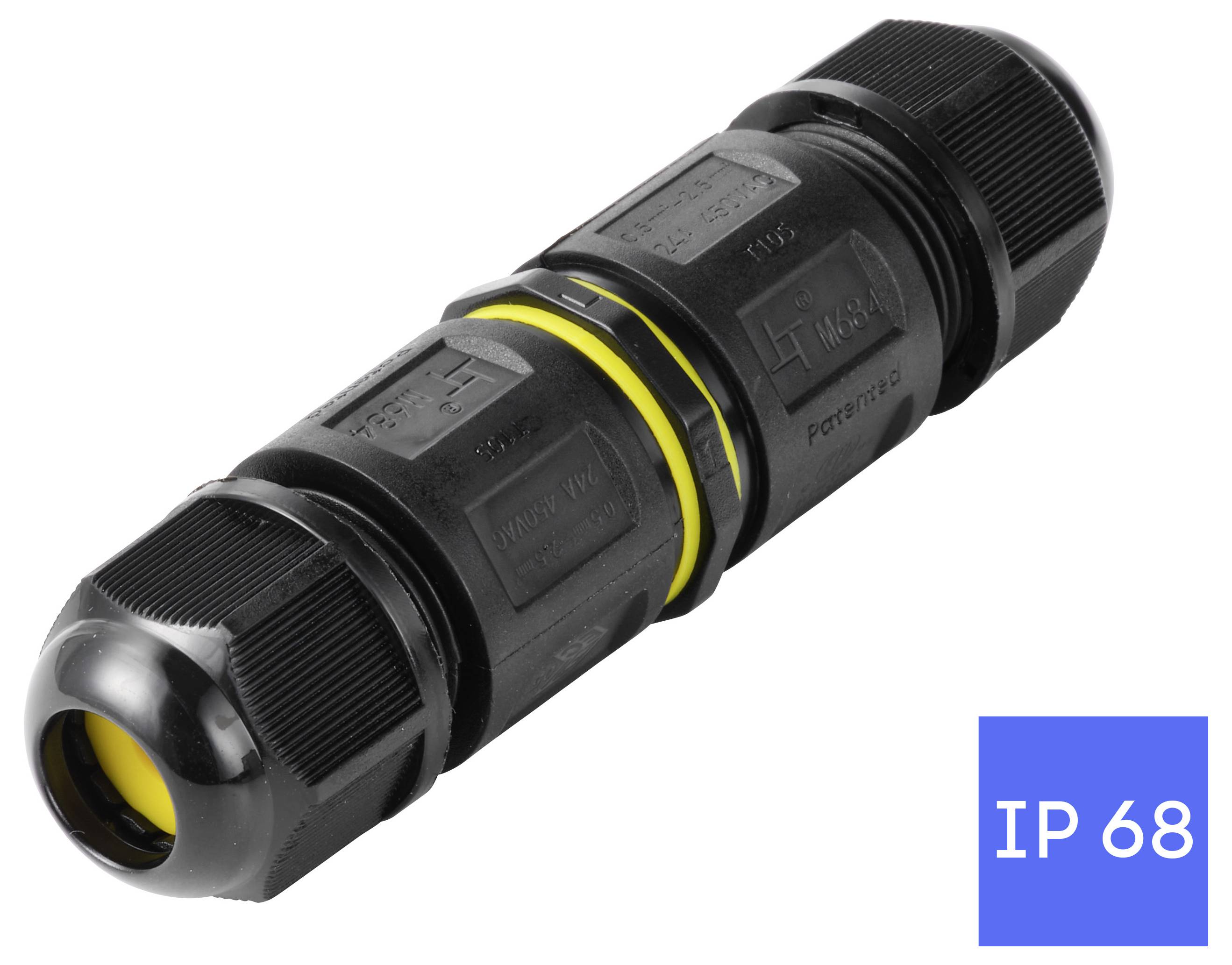 TRU COMPONENTS Kabelverbinder IP68 wasserdicht, Schraubkontakt 5 polig, 0,5 - 2,5 mm² TC-14745224 Schwarz TRU COMPONENTS Inhalt: 1 St.