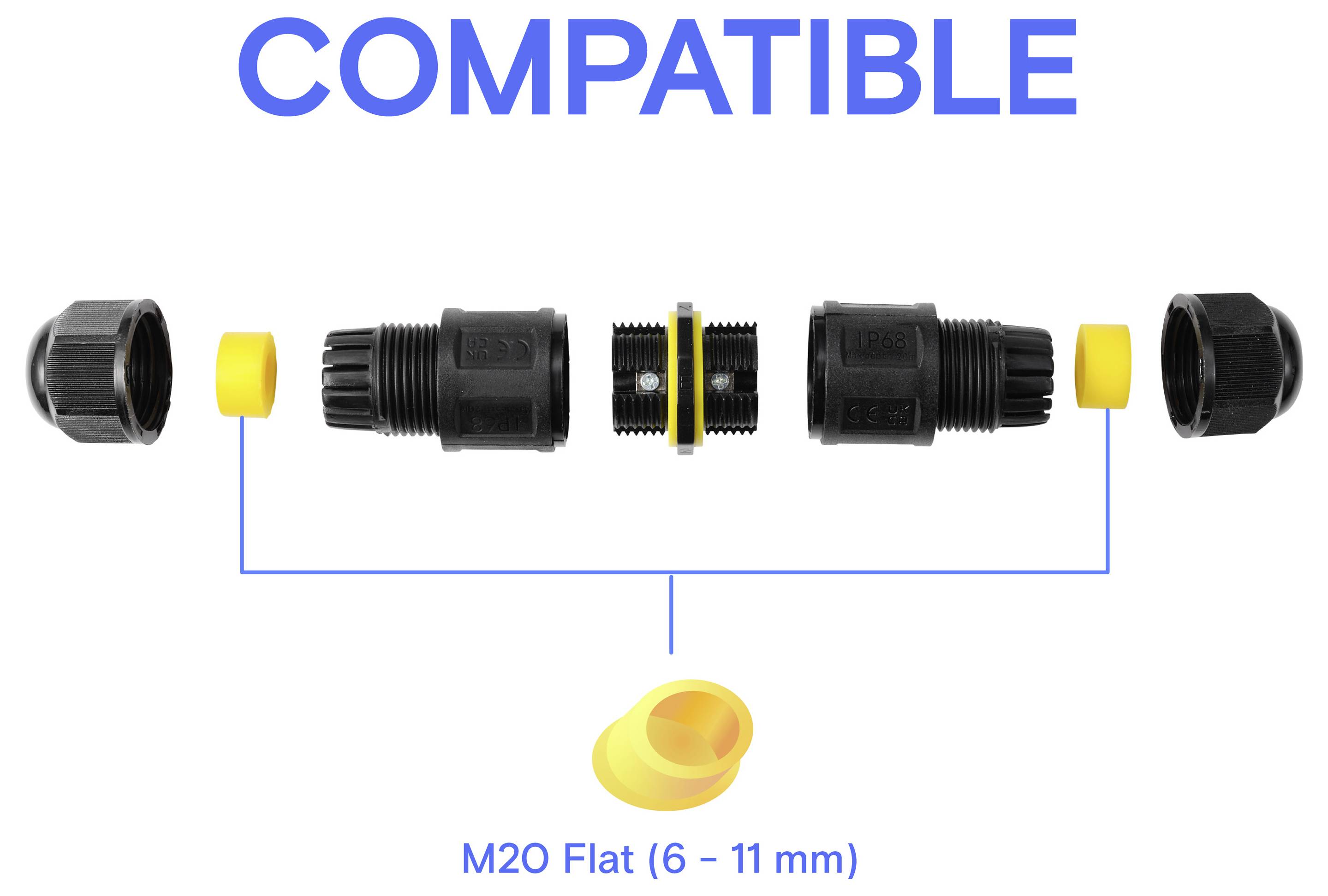 TRU COMPONENTS Kabelverbinder IP68 wasserdicht, Schraubkontakt 5 polig, 0,5 - 2,5 mm² TC-14745224 Schwarz TRU COMPONENTS Inhalt: 1 St.