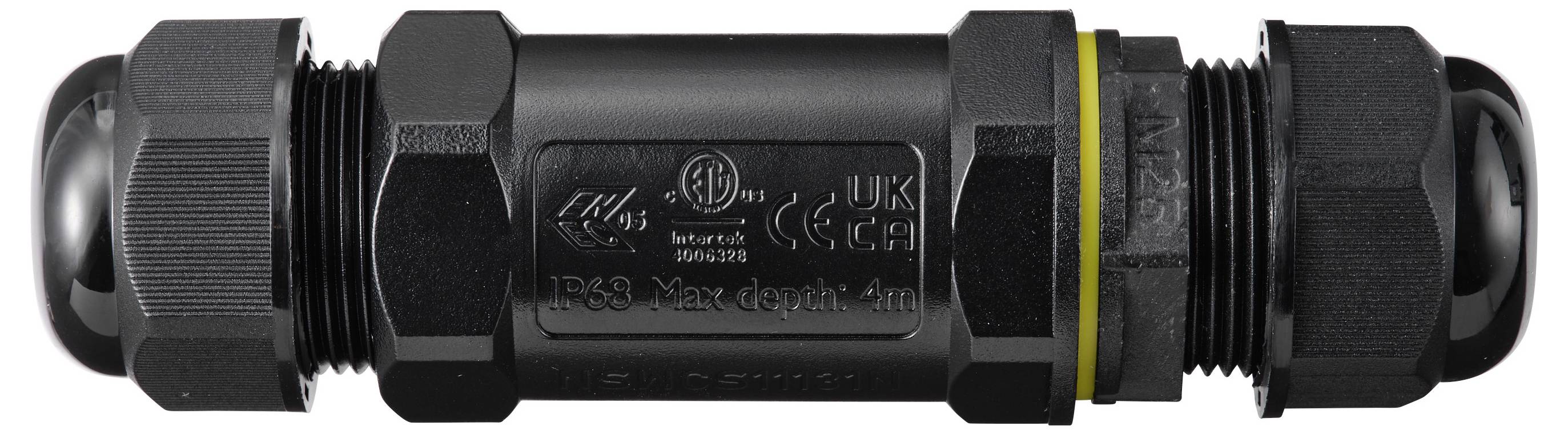 TRU COMPONENTS Kabelverbinder IP68 wasserdicht, Schraubkontakt 3polig, 0,5 - 4,0mm² TC-14745228 Schwarz Inhalt: 1St.