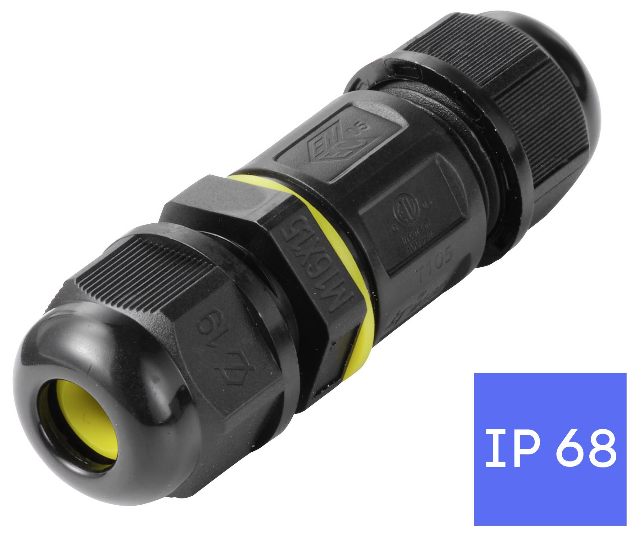 TRU COMPONENTS Kabelverbinder IP68 wasserdicht, Schraubkontakt 2polig, 0,5 - 1,5mm² TC-14745232 Schwarz Inhalt