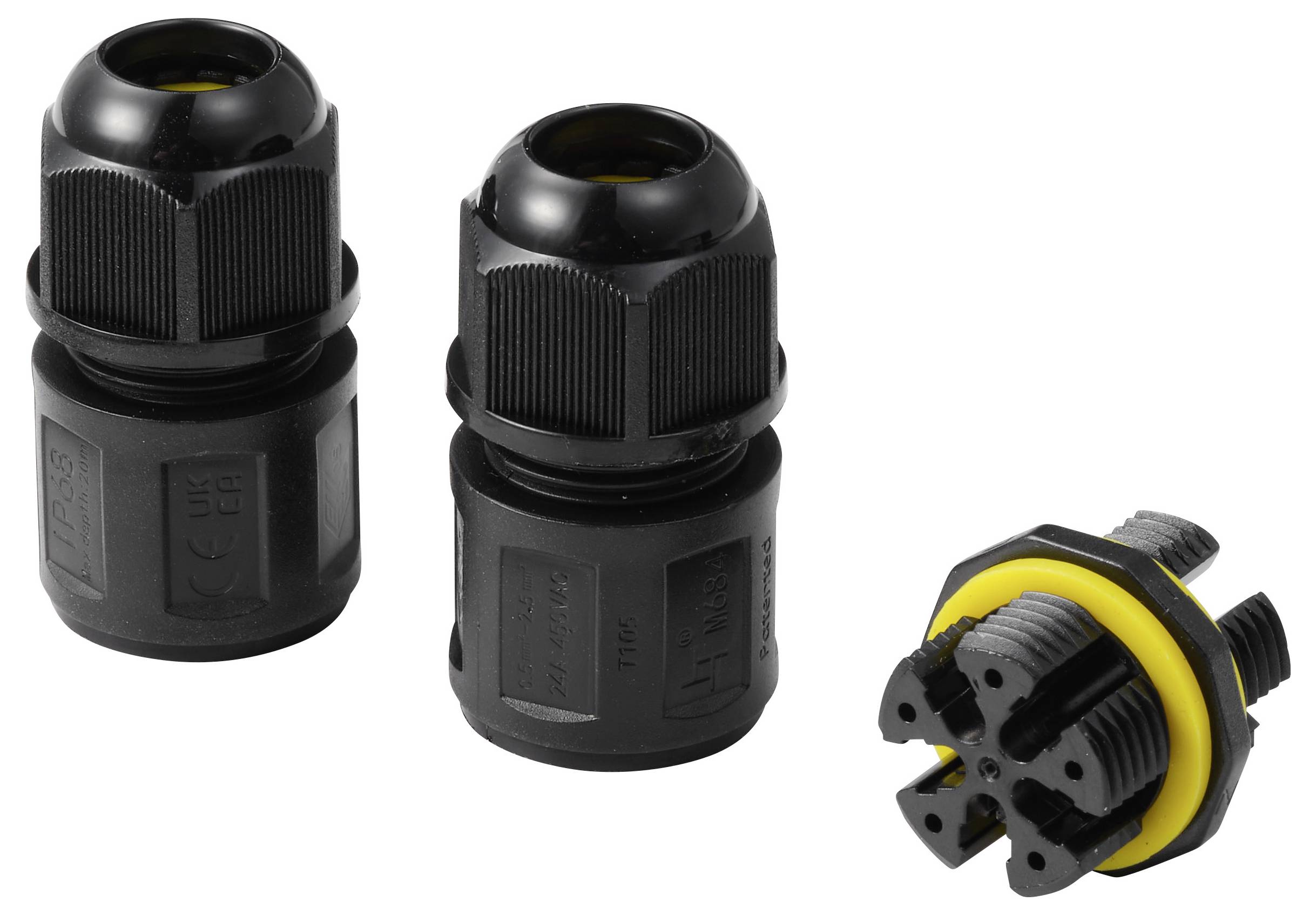 TRU COMPONENTS Kabelverbinder IP68 wasserdicht, Schraubkontakt 3polig, 0,5 - 2,5 mm² TC-14745236 Schwarz TRU COMPONENTS Inhalt: 1 St.