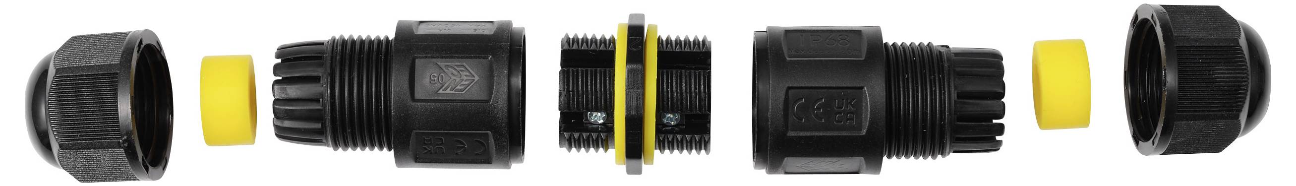 TRU COMPONENTS Kabelverbinder IP68 wasserdicht, Schraubkontakt 3polig, 0,5 - 2,5 mm² TC-14745236 Schwarz TRU COMPONENTS Inhalt: 1 St.