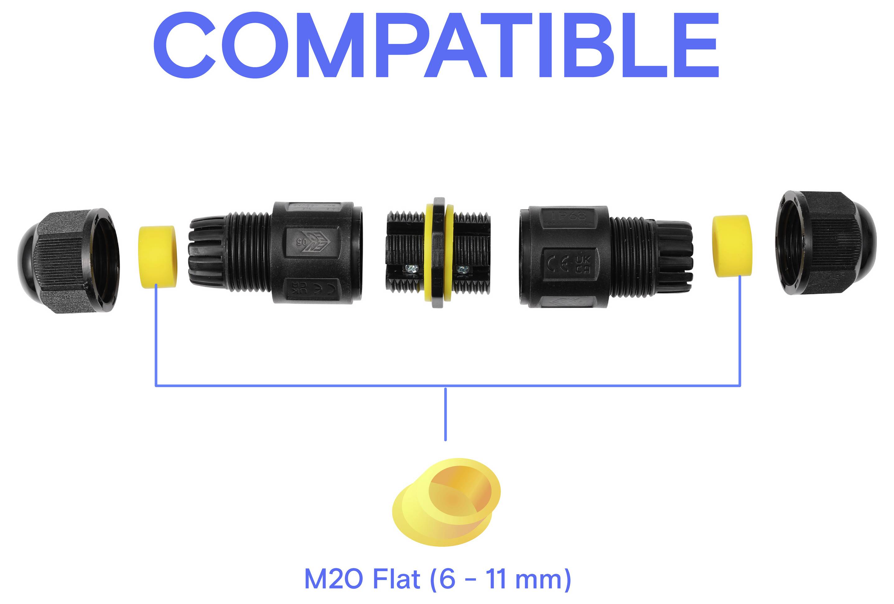 TRU COMPONENTS Kabelverbinder IP68 wasserdicht, Schraubkontakt 3polig, 0,5 - 2,5 mm² TC-14745236 Schwarz TRU COMPONENTS Inhalt: 1 St.
