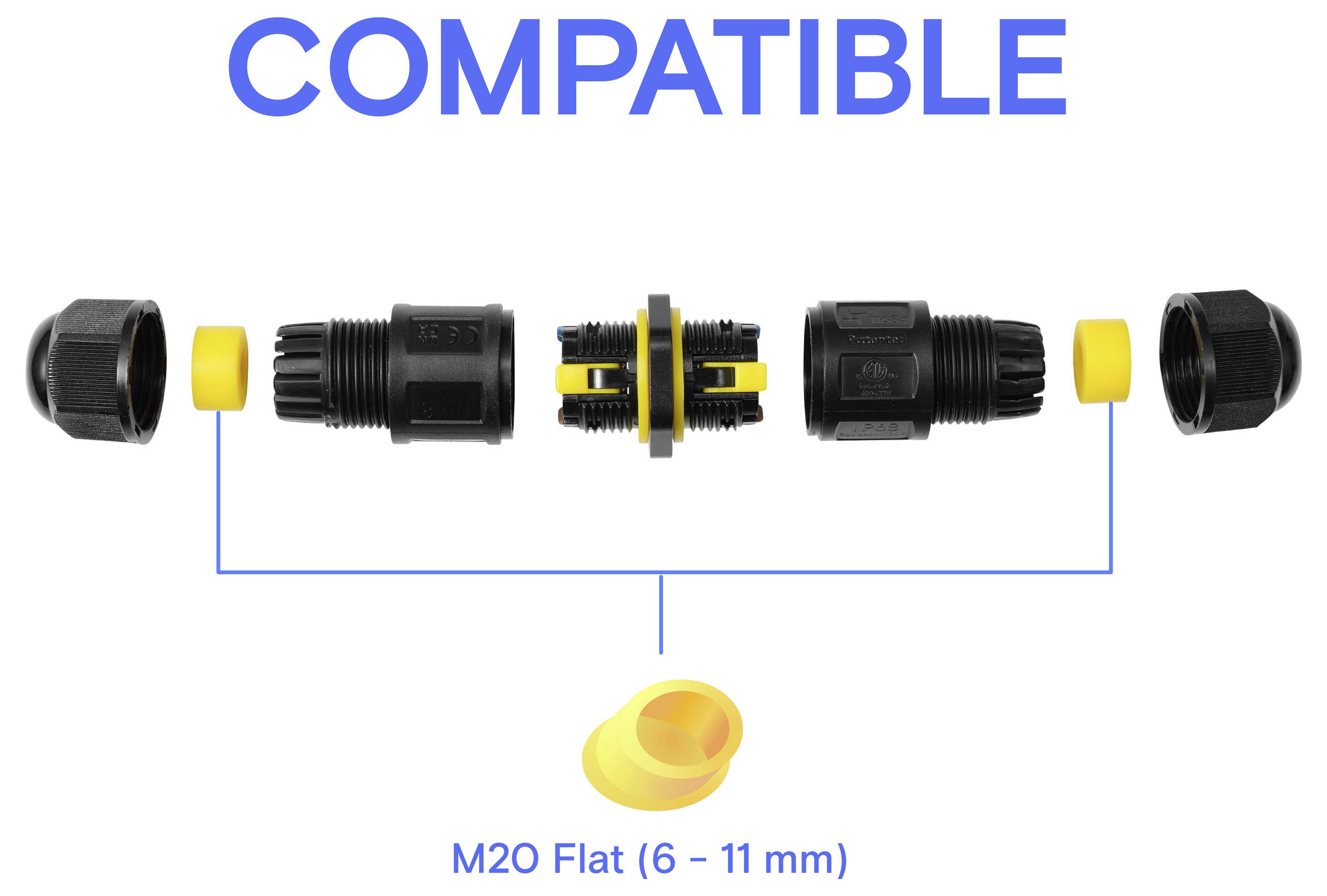 TRU COMPONENTS Kabelverbinder IP68 wasserdicht, push-In 3polig, 0,5 - 2,5 mm² TC-14745240 Schwarz TRU COMPONENTS Inhalt: 1 St.