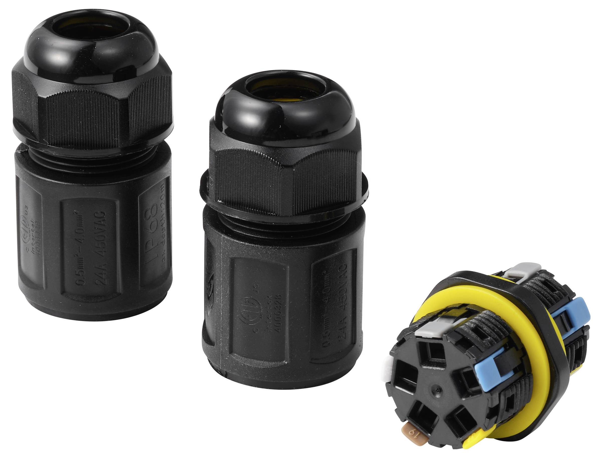 TRU COMPONENTS Kabelverbinder IP68 wasserdicht, push-In 5polig, 0,5 - 4,0mm² TC-14745244 Schwarz Inhalt: 1St.