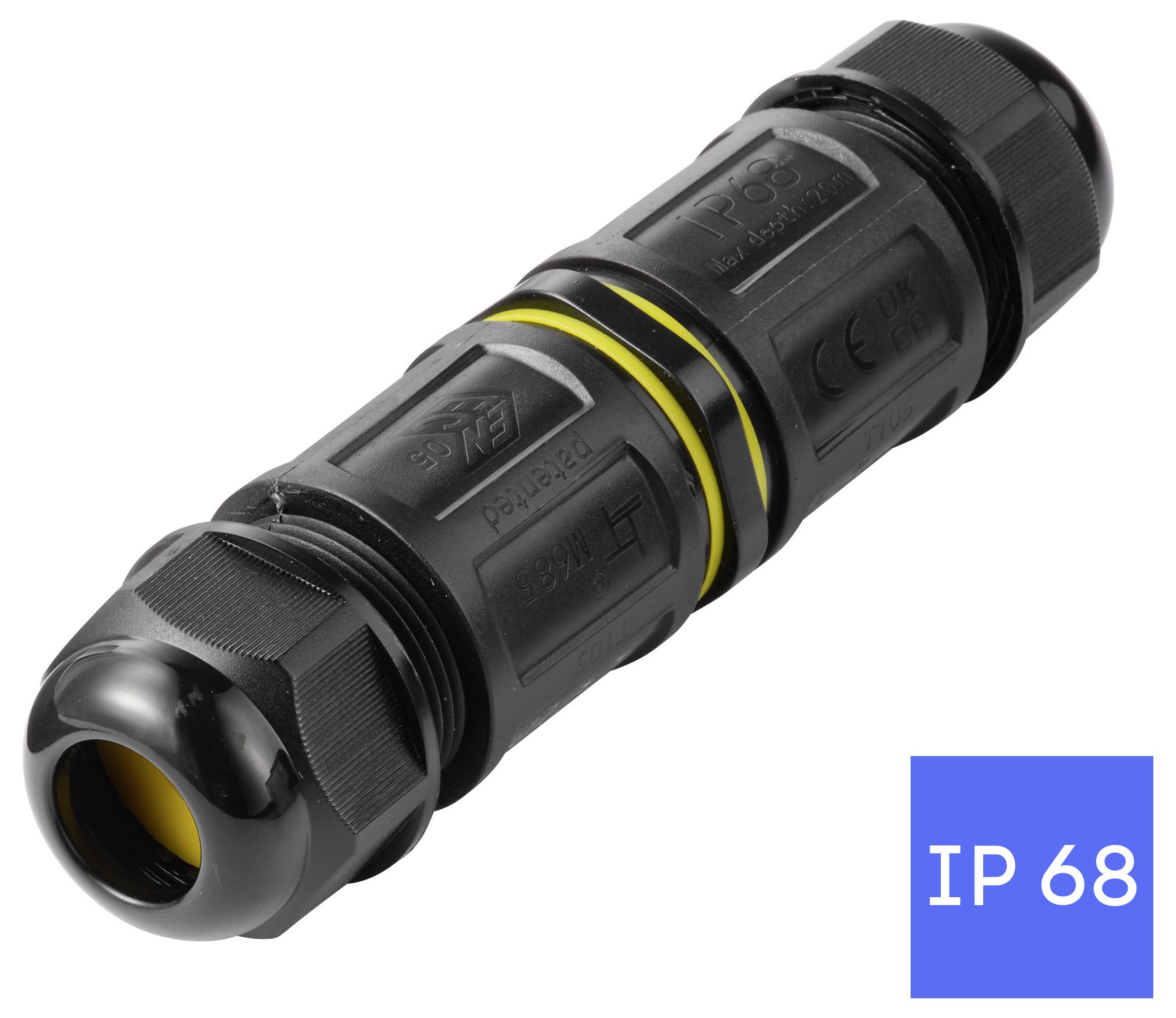 TRU COMPONENTS Kabelverbinder IP68 wasserdicht, push-In 5polig, 0,5 - 4,0mm² TC-14745244 Schwarz Inhalt: 1St.