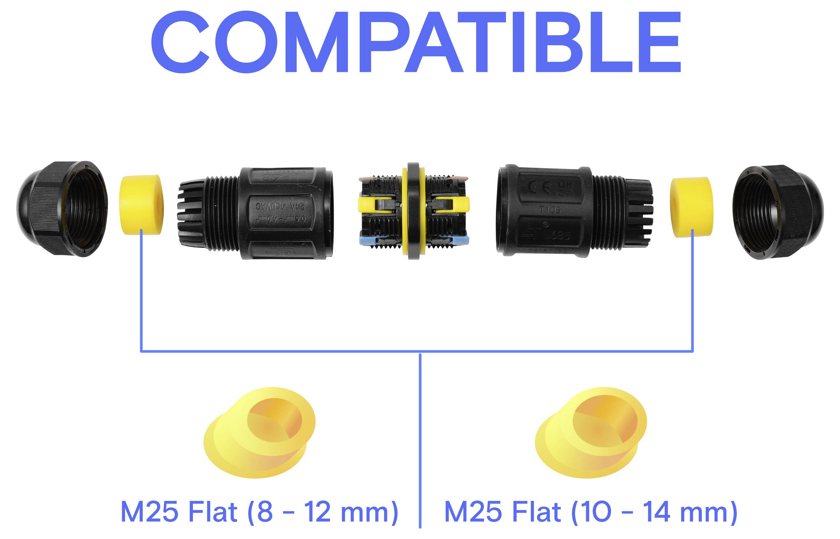 TRU COMPONENTS Kabelverbinder IP68 wasserdicht, push-In 5polig, 0,5 - 4,0mm² TC-14745244 Schwarz Inhalt: 1St.