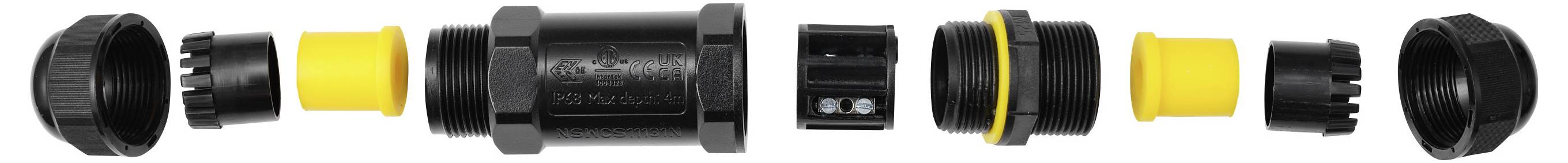 TRU COMPONENTS Kabelverbinder IP68 wasserdicht, Schraubkontakt 5polig, 0,5 - 4,0mm² TC-14745248 Schwarz Inhalt: 1St.