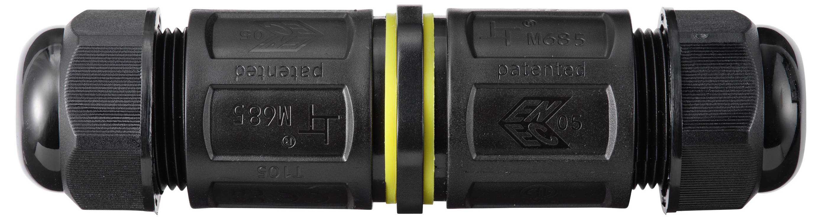 TRU COMPONENTS Kabelverbinder IP68 wasserdicht, push-In 3polig, 0,5 - 4,0mm² TC-14745252 Schwarz Inhalt: 1St.