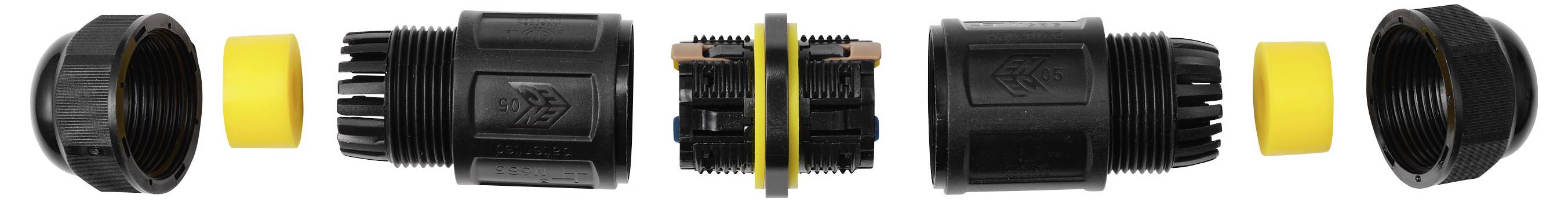 TRU COMPONENTS Kabelverbinder IP68 wasserdicht, push-In 3polig, 0,5 - 4,0mm² TC-14745252 Schwarz Inhalt: 1St.
