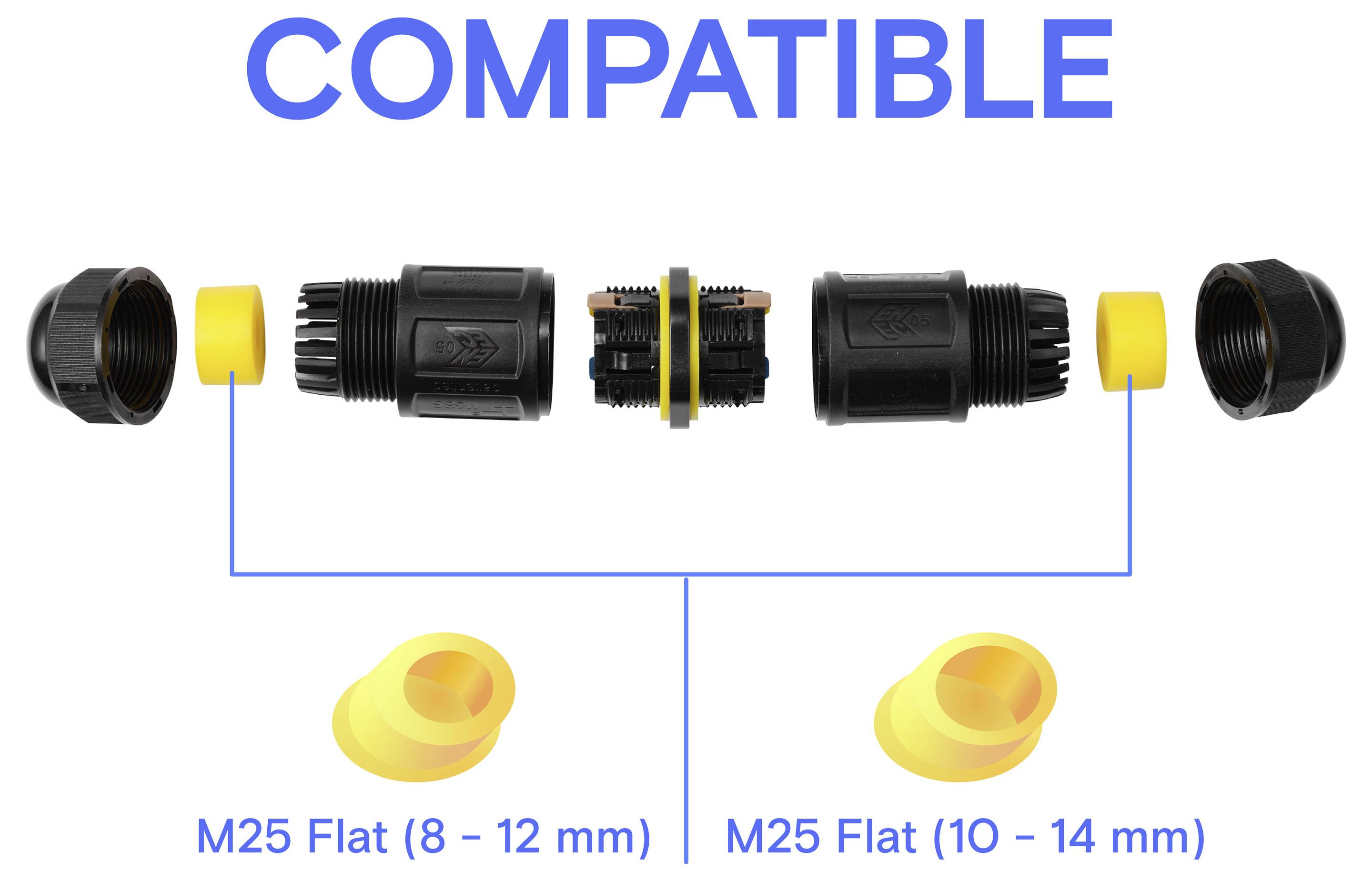 TRU COMPONENTS Kabelverbinder IP68 wasserdicht, push-In 3polig, 0,5 - 4,0mm² TC-14745252 Schwarz Inhalt: 1St.