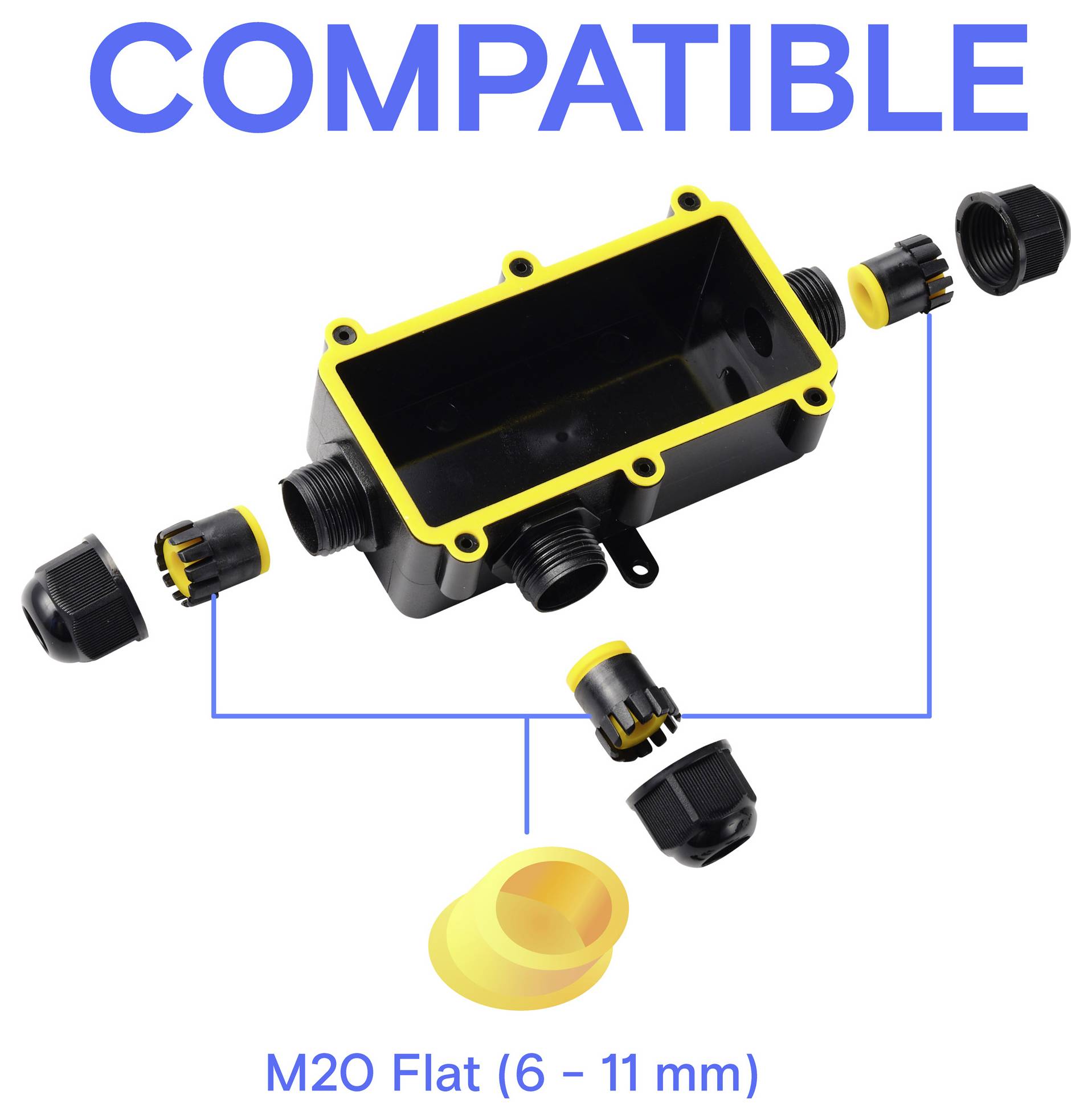 TRU COMPONENTS Abzeigdose IP68 wasserdicht 3 Eingänge, 0,5 - 2,5mm² TC-14745272 Schwarz Inhalt: 1St.