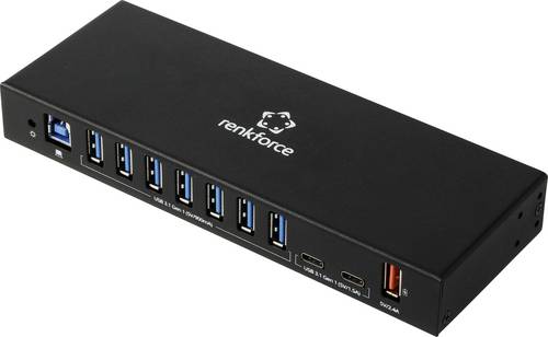 Renkforce RF-7403762 USB-Hub 10 Port USB-A, USB-C® USB 3.2 Gen1 5 GBit/s für industrielle Anwendung