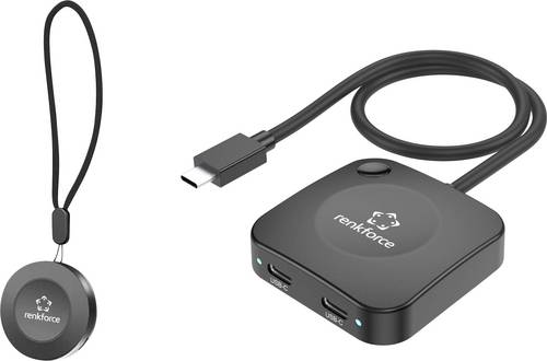 Renkforce RF-USBCSH-200 2+1 Port USB 3.2 Gen 1-Umschalter (USB 3.0) Black