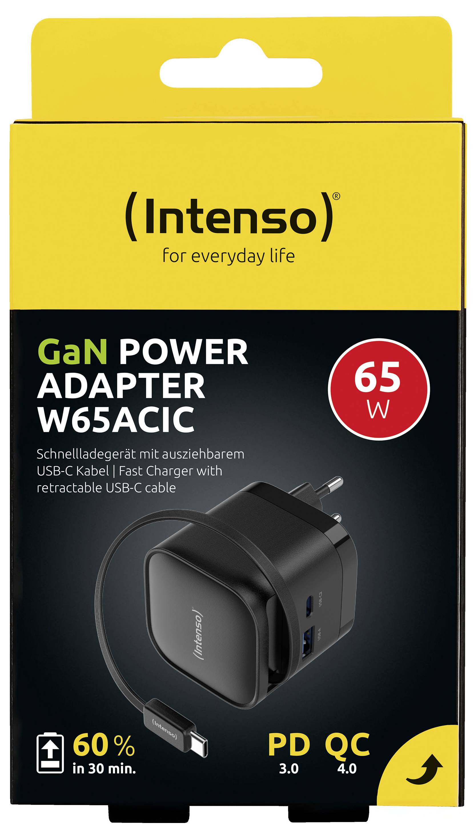 „Intenso GaN Power Adapter W65ACIC