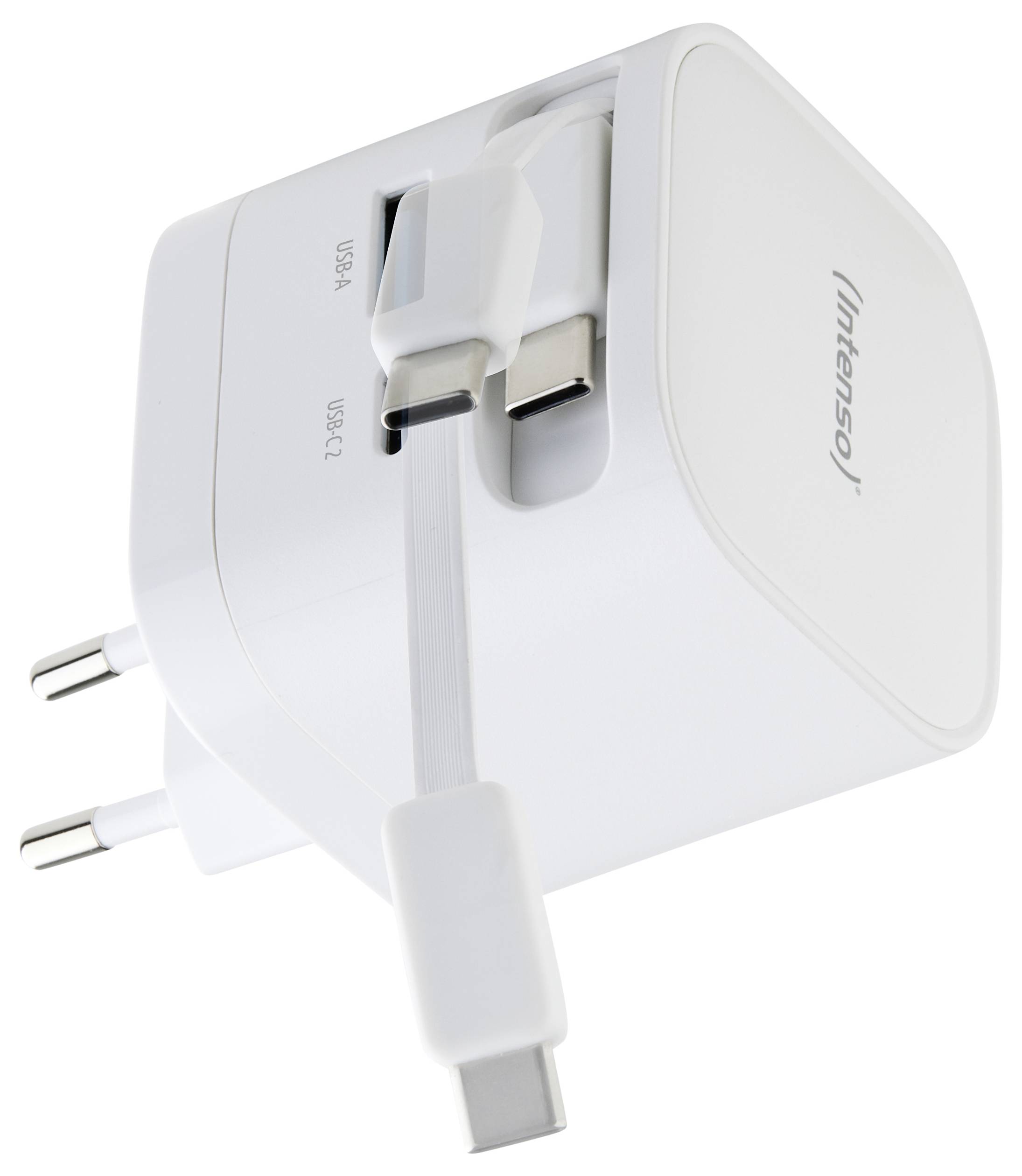 Intenso Power Adapter W65ACIC GaN white USB Ladegerät 65W 1x USB-C® Weiß Steckdose
