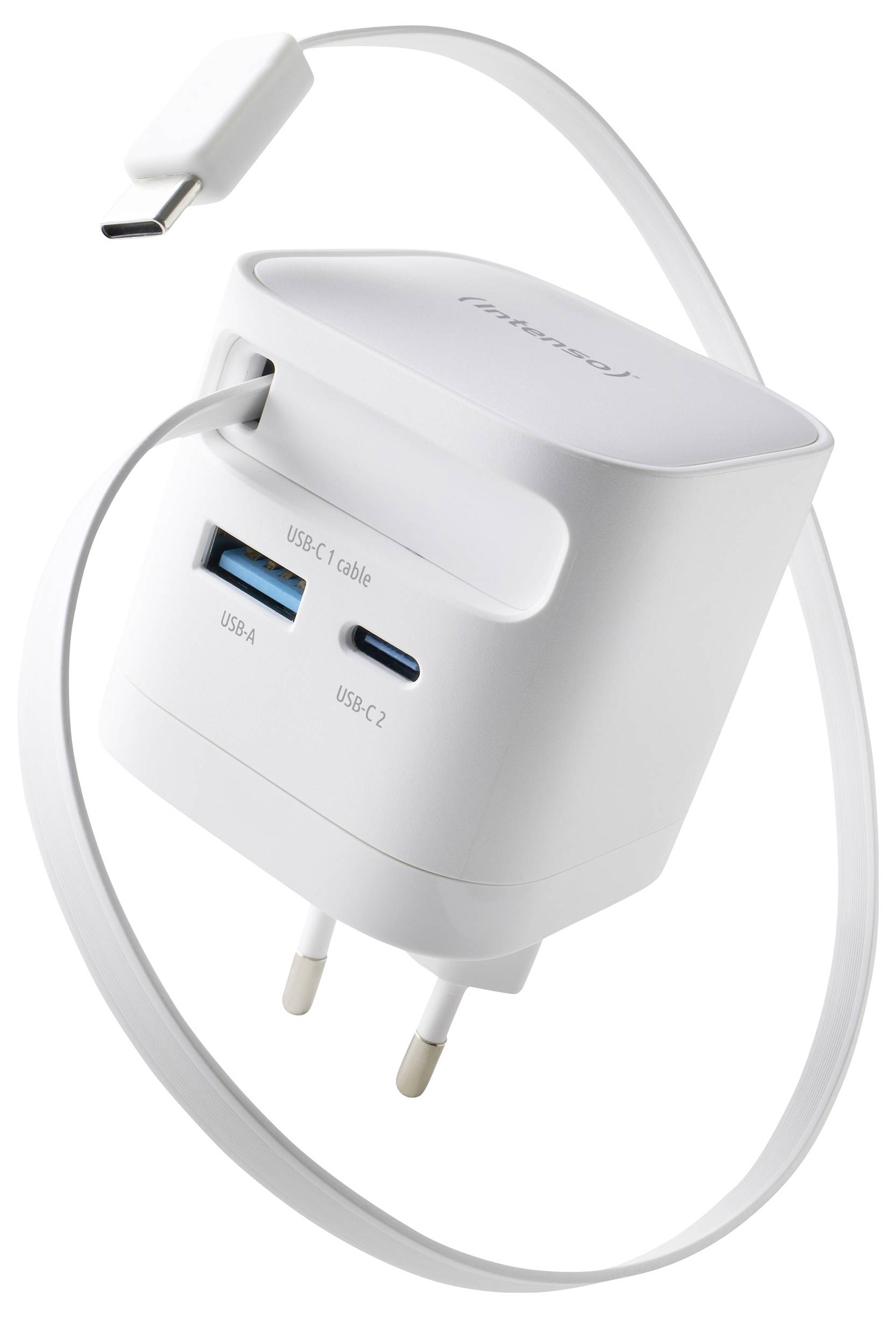 Intenso Power Adapter W65ACIC GaN white USB Ladegerät 65W 1x USB-C® Weiß Steckdose