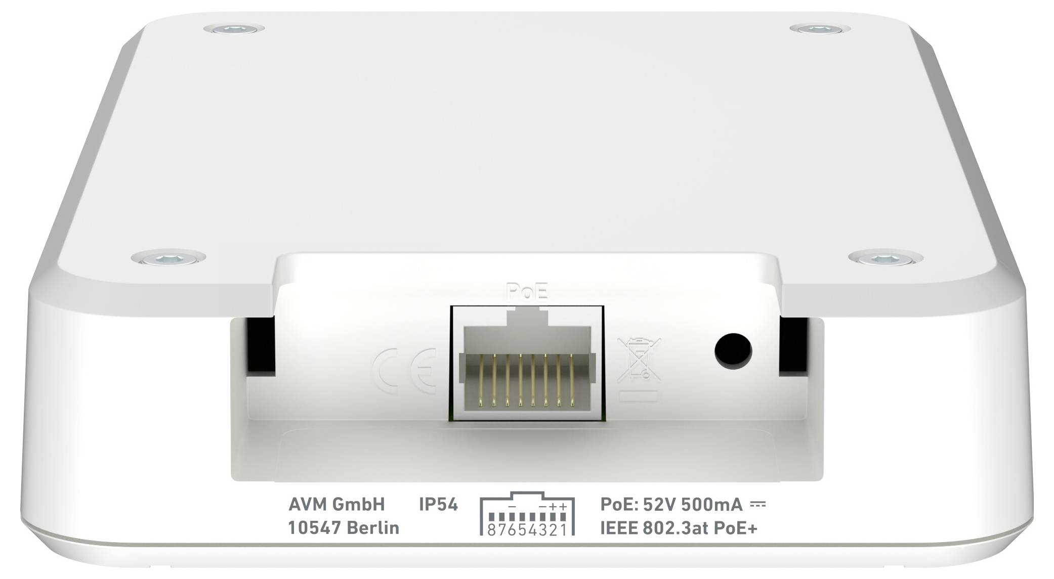 Ein weißer WLAN-Verstärker, der in eine Wandsteckdose gesteckt ist, mit der Bezeichnung 'FRITZ!', mit einem roten 'Connect'-Knopf und einer kleinen Kontrollleuchte.
