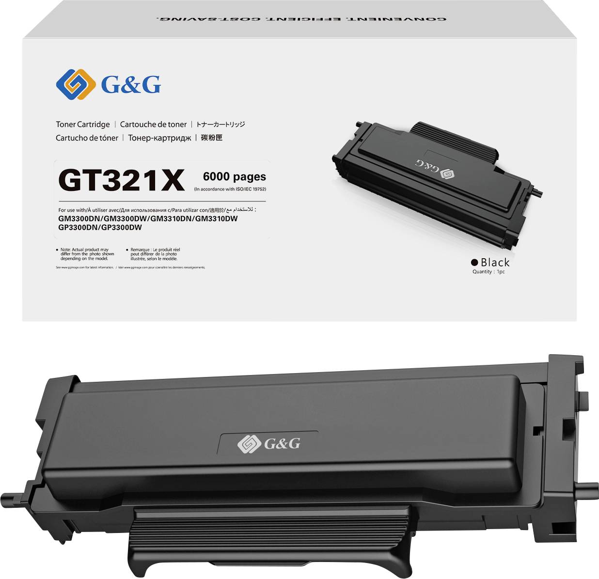 Tonerkartuschen für G&G GT321X, 6000 Seiten, kompatibel mit den Modellen GM3000DN, GM3200DW, GM3100N, GM3100DW, GP3300DN, GP3200DW, GP3200W.