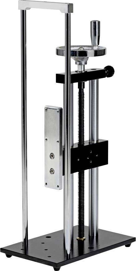 Ein Metallaborständer verfügt über einen Handkurbelmechanismus und eine verstellbare Plattform und wird häufig für präzise vertikale Verstellungen bei Experimenten verwendet.