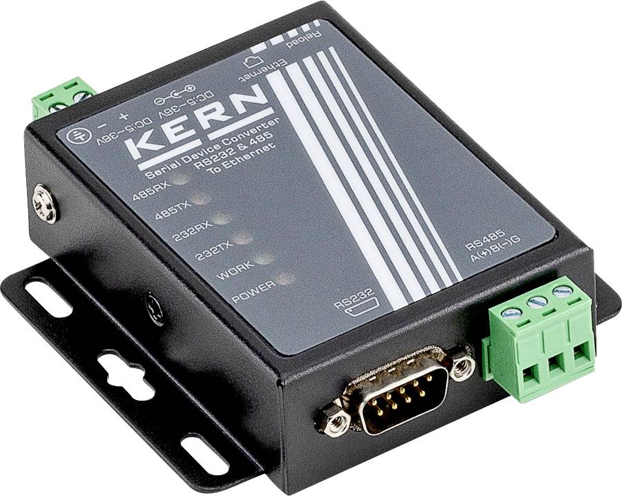 Ein schwarzer serieller Gerätekonverter mit der Aufschrift „KERN