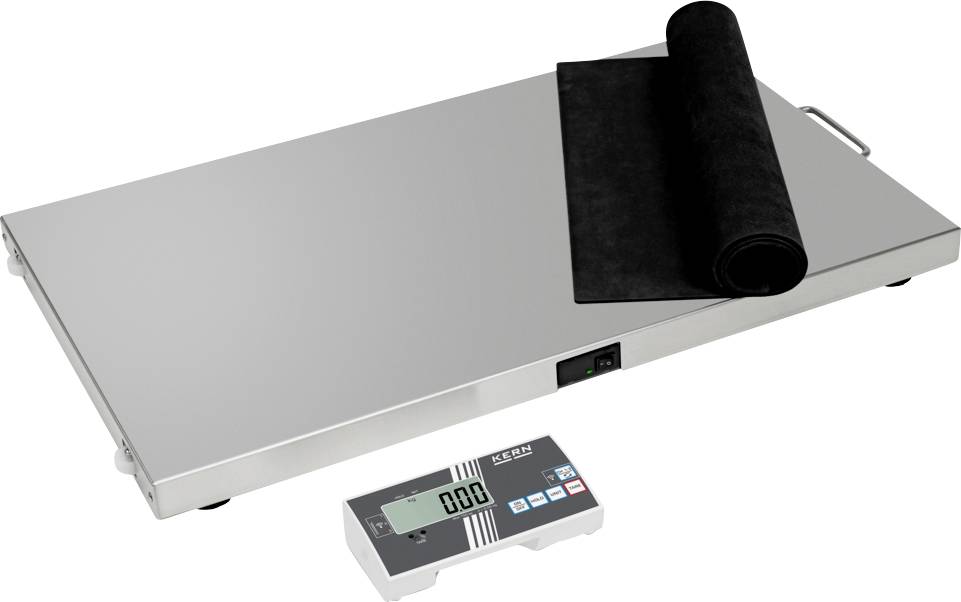 Eine digitale Tierarztwaage mit schwarzer Matte oben, mit einem leicht ablesbaren LCD-Display, das '0.00' anzeigt.