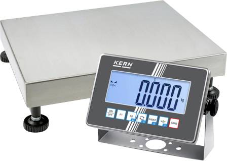 Eine digitale Waage mit großem Display, das „0,00 kg