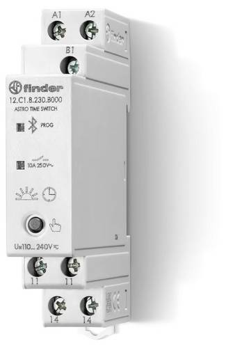 Finder 12.C1.8.230.B000 Zeitschaltuhr digital Astroprogramm, Tagesprogramm 2500 VA Astro-Funktion