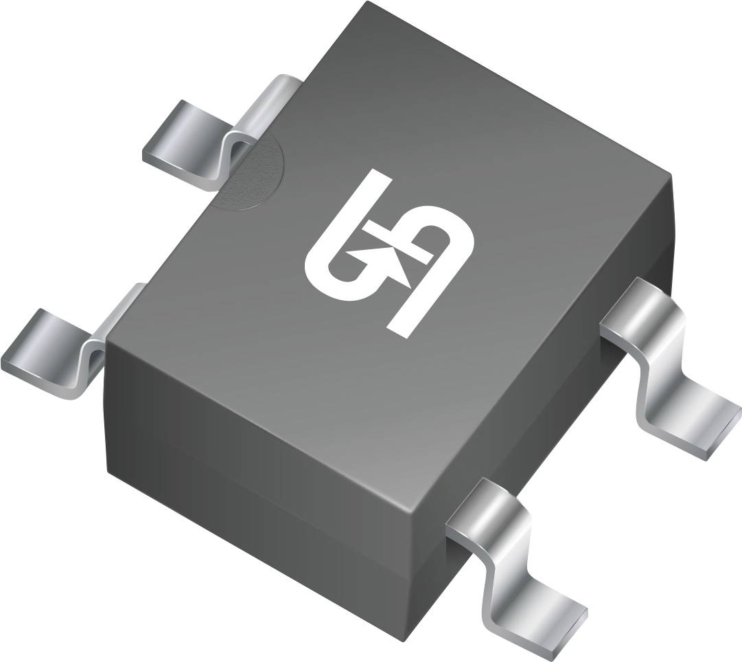 Eine Halbleiterdiode mit metallischen Anschlüssen auf beiden Seiten, mit einem Schaltungssymbol auf ihrer Oberfläche.