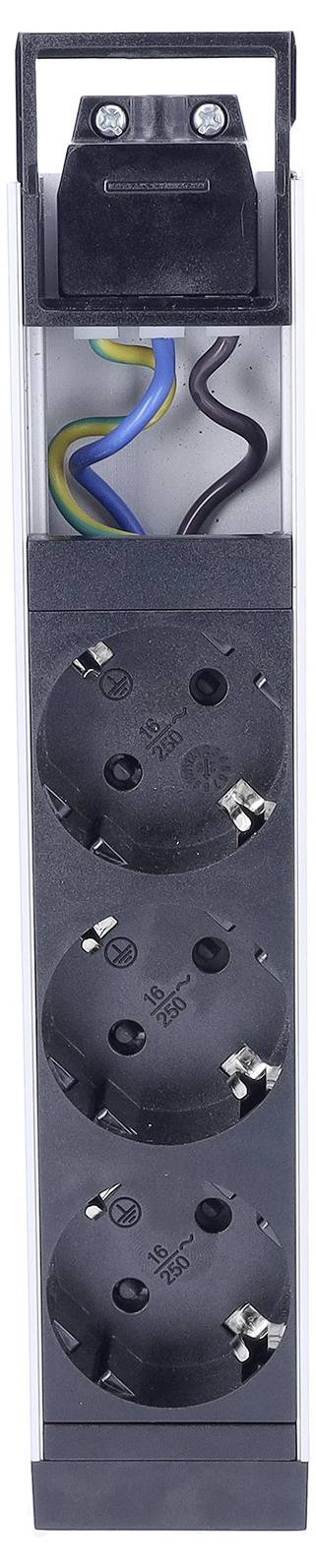 AS Schwabe 18197 Steckdosenleiste ohne Kabel Schwarz, Silber 1St.