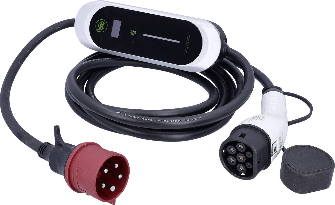 Tragbares blaues LED-Arbeitslicht mit Metallständer, mit einem gitterabgedecktem Leuchtpanel und einem aufgewickeltem Stromkabel an der Basis.