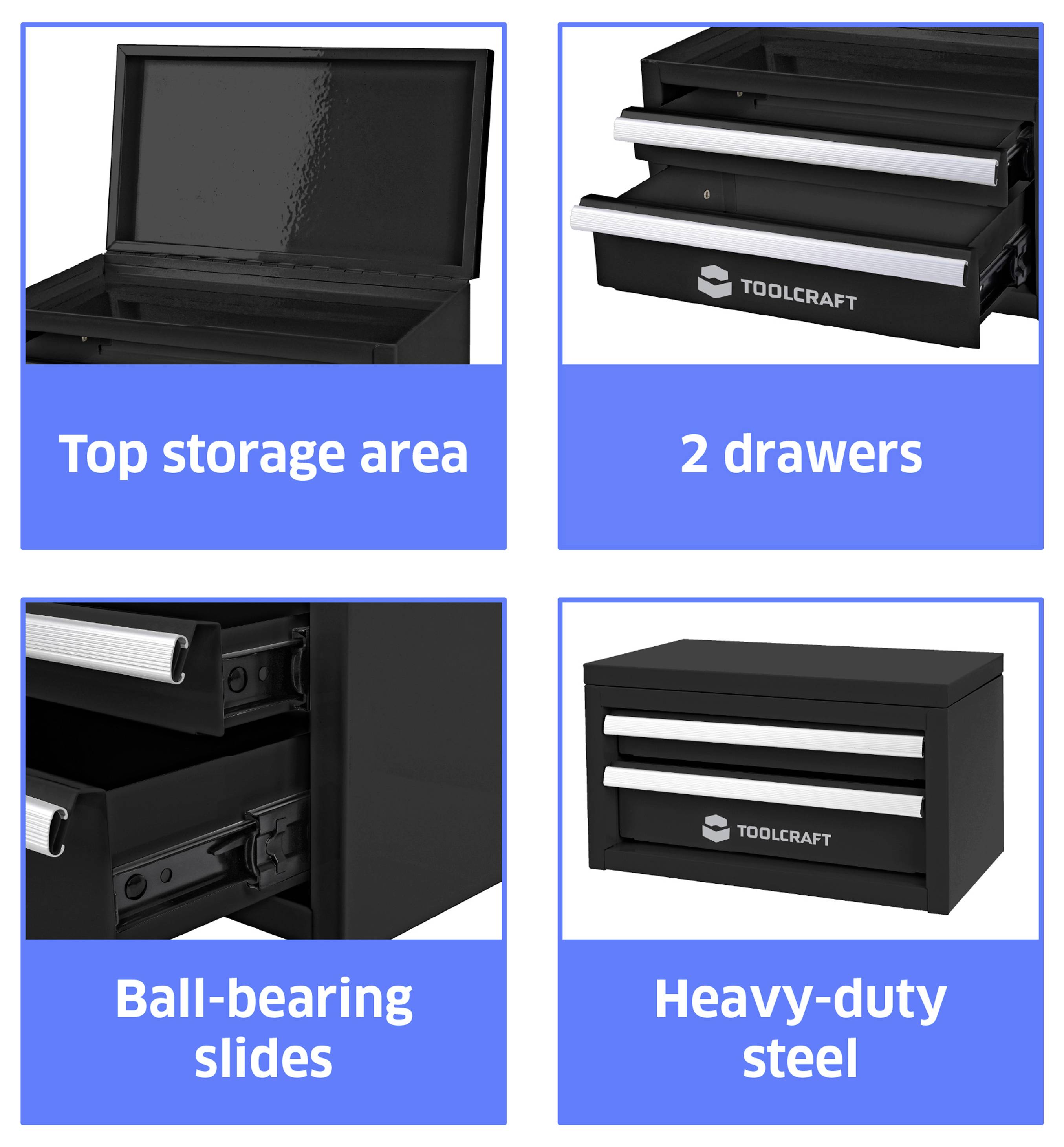 TOOLCRAFT TO-11147307 Werkzeugkasten unbestückt Stahl Black