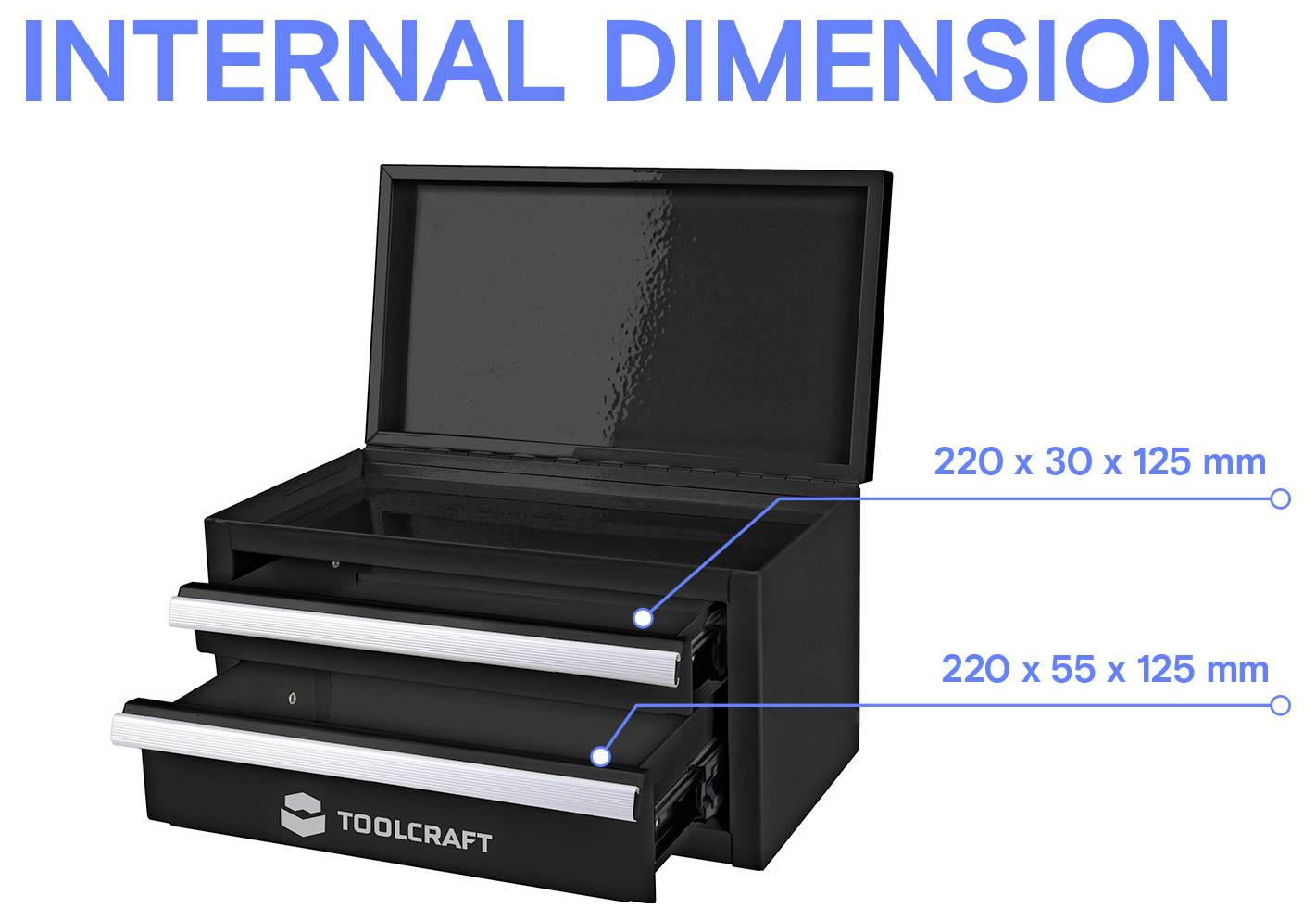 TOOLCRAFT TO-11147307 Werkzeugkasten unbestückt Stahl Black